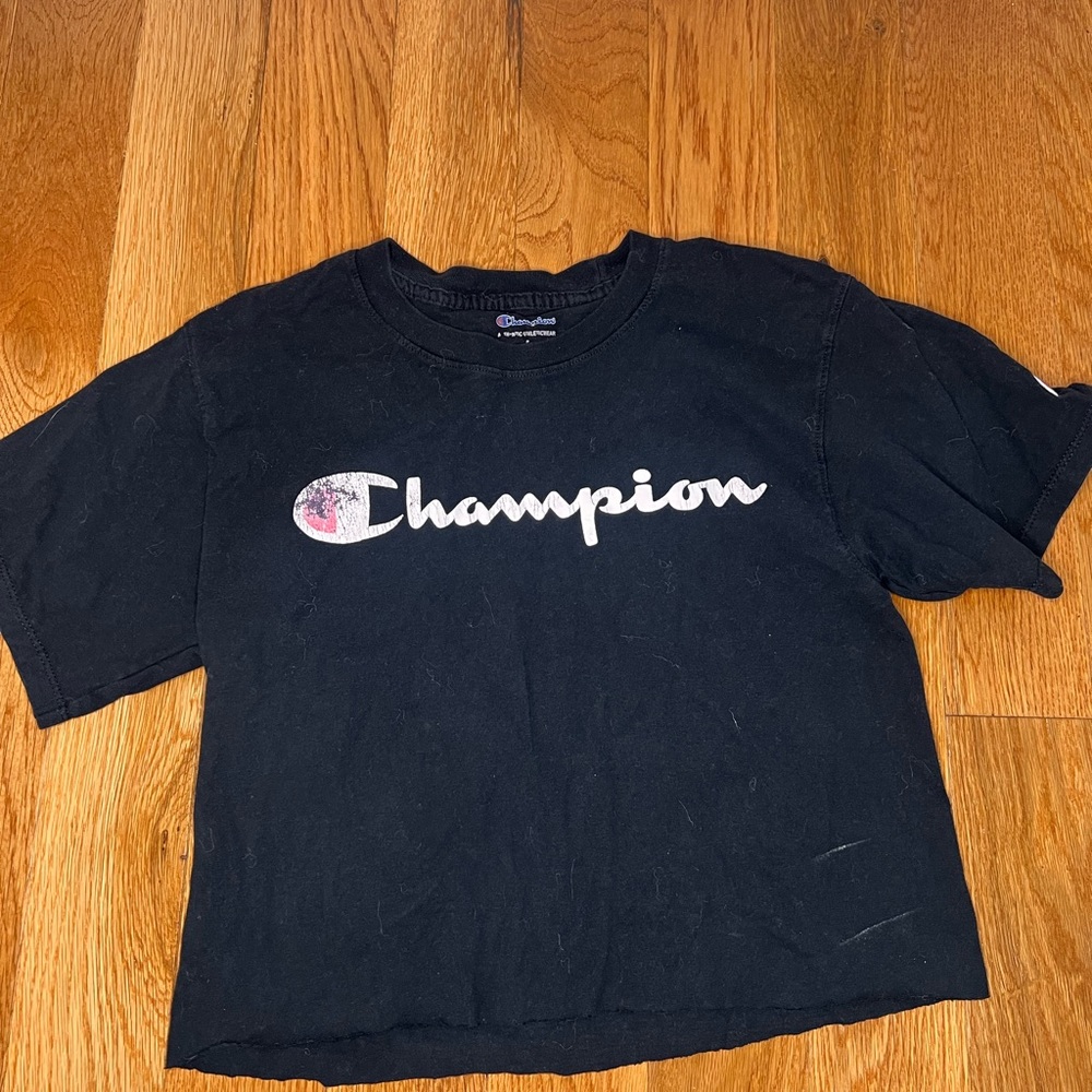 Champion black cropped t shirt